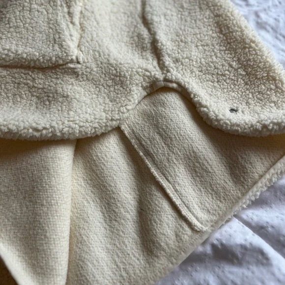 NWT Zella Ivory Cloud Faux Shearling Pullover Hoodie With Pockets, Large - Picture 5 of 16